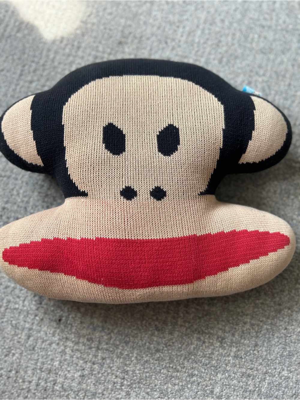 Paul Frank Julius Knit Red Black Beige Monkey Accent Pillow
